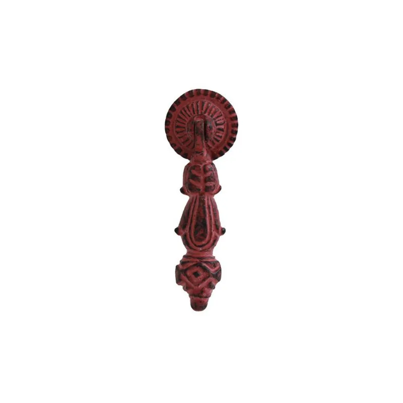 Batedor Aldrava Argola Vermelha 5x6x9cm