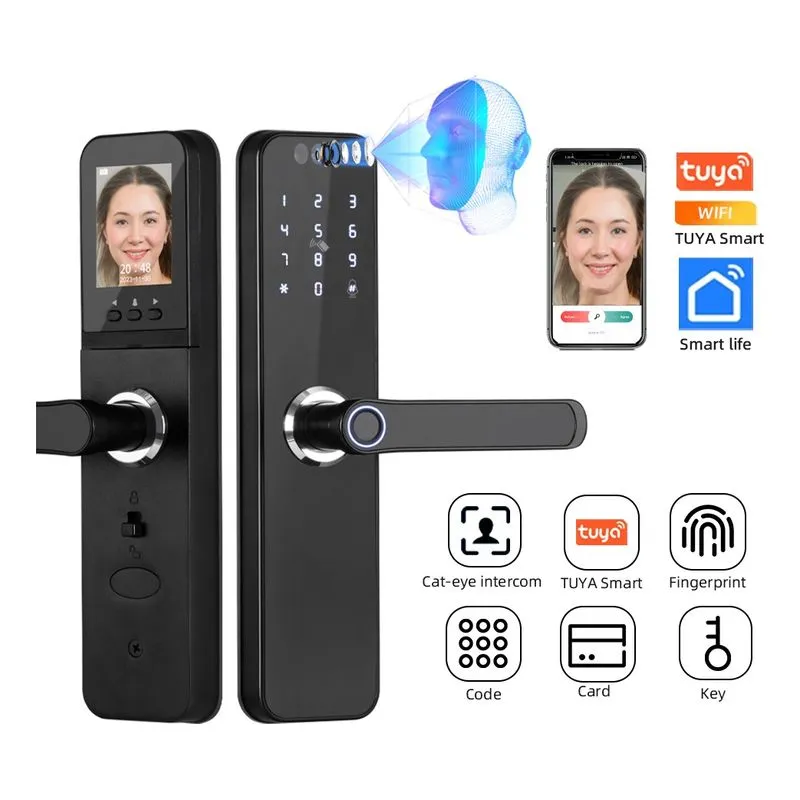 Fechadura De Porta Digital Biometria K12 - Tuya Wifi 22x195
