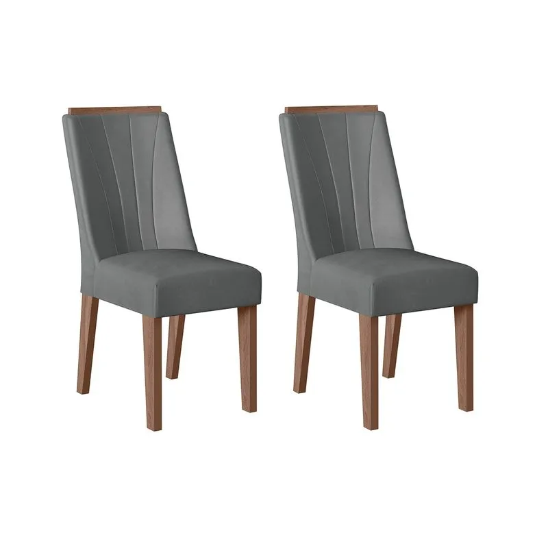 Conjunto Com 02 Cadeiras De Jantar Polonia Amendoa 03a