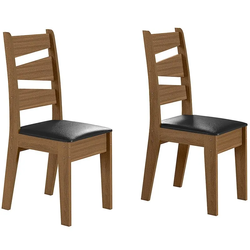 Conjunto Com 02 Cadeiras De Jantar Italia Cedro Gold 11c