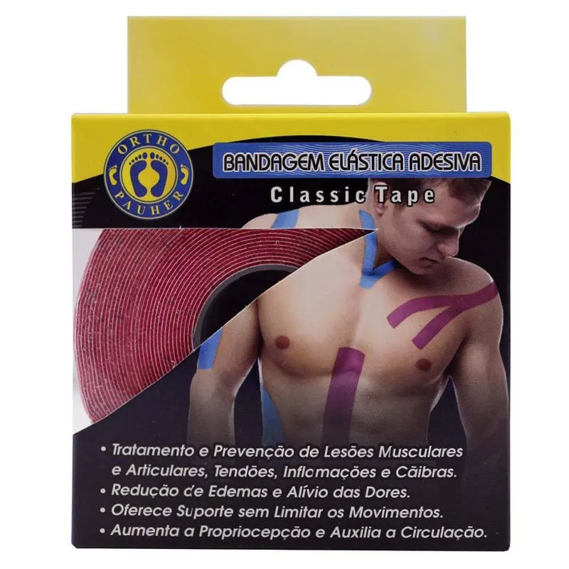 Bandagem Adesiva 5cm X 5m Rosa - Ortho Pauher