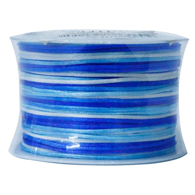 Cordao de Cetim Rabo de Rato Multicor Lulitex 1mm Rolo com 50 Metros Multicor Azul 022 UN