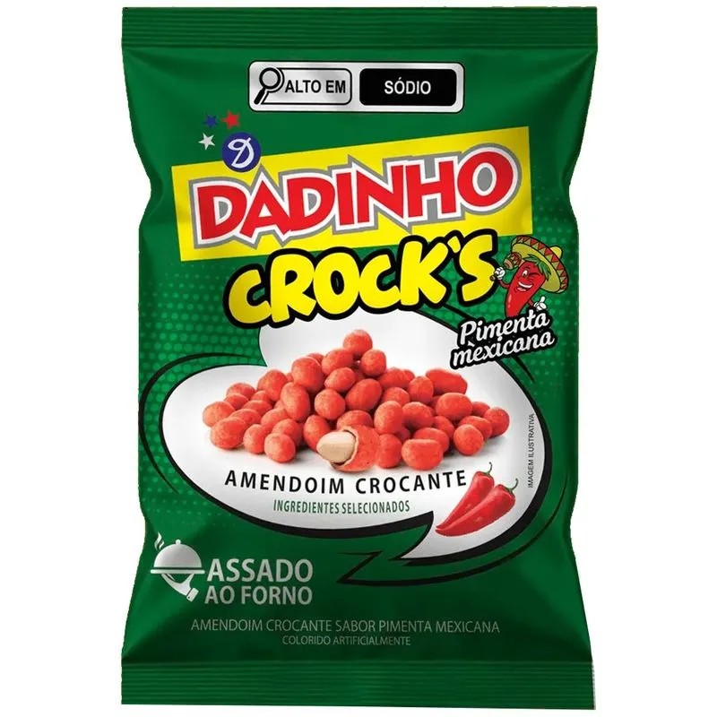 Amendoim Crocante Dadinho Crocks Pimenta Mexicana 400g - Dizioli