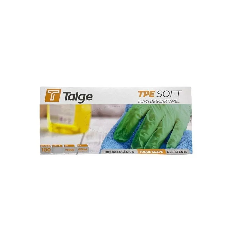 Luva Descartável tpe soft talge C/100UN
