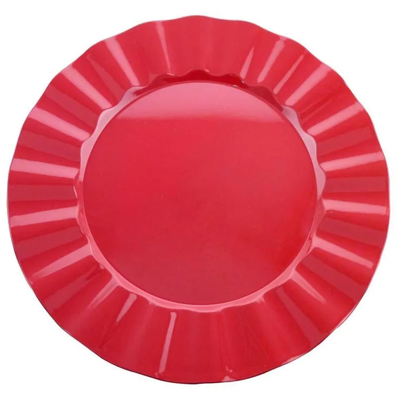 Sousplat Redondo Plissado Vermelho - Mimo Style