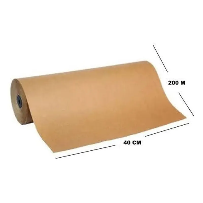 Bobina Rolo Papel Kraft 40cm 200 metros 80G Reforçado