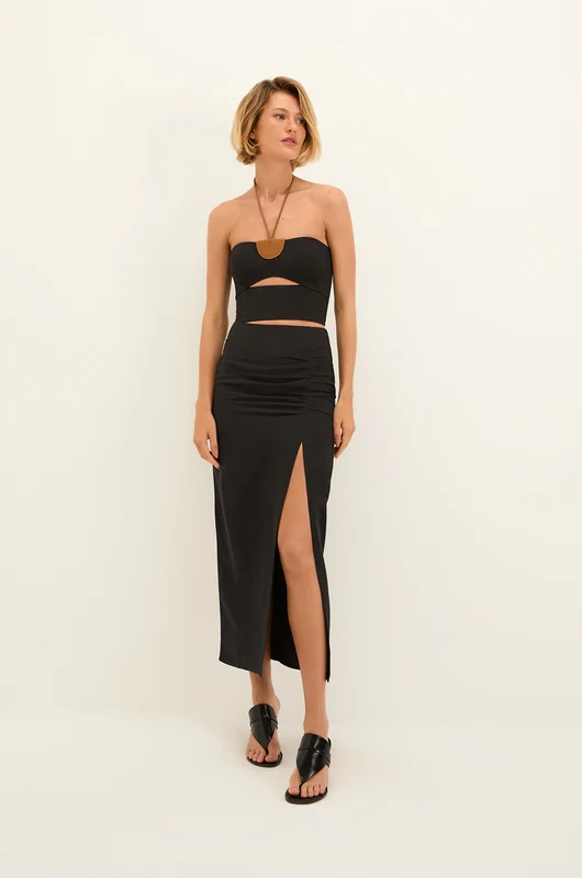 Saia Longa Clara Black Preto / 40