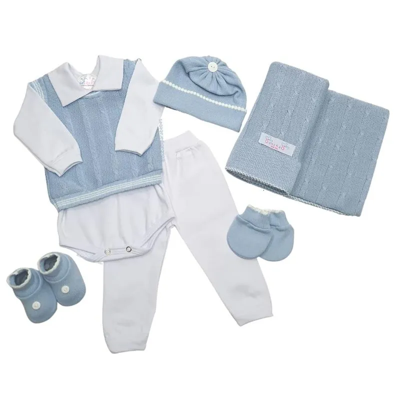 Saída De Maternidade Masculina Azul Sanches Baby
