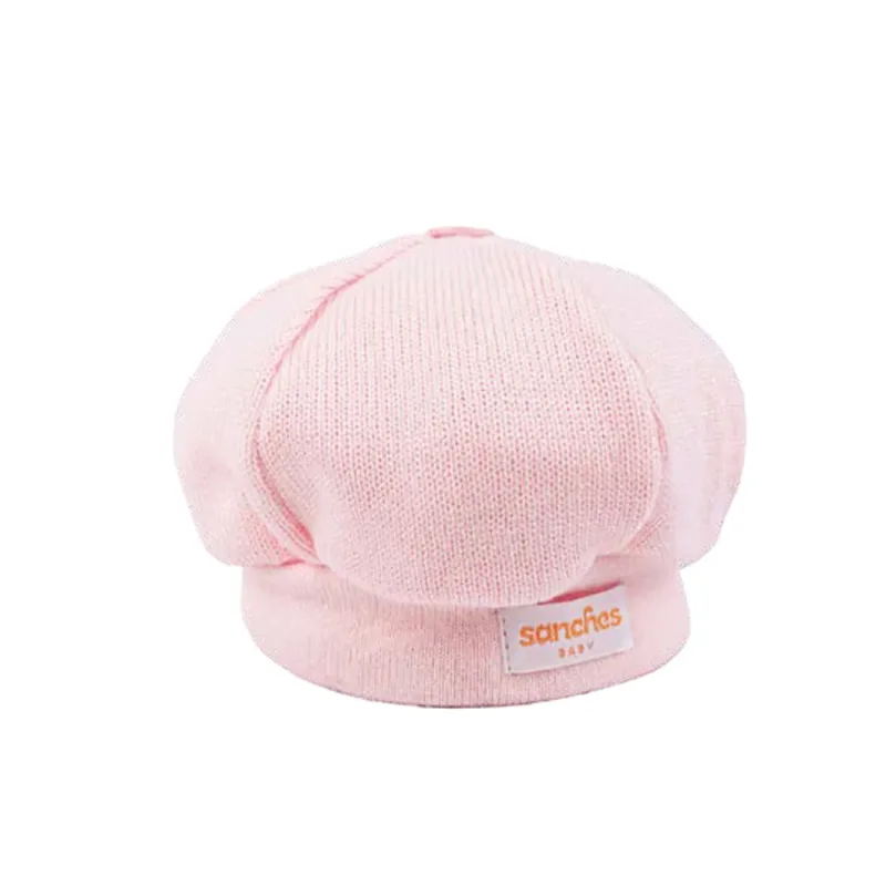 BOINA TRICÔ BEBE ROSA LISO Sanches