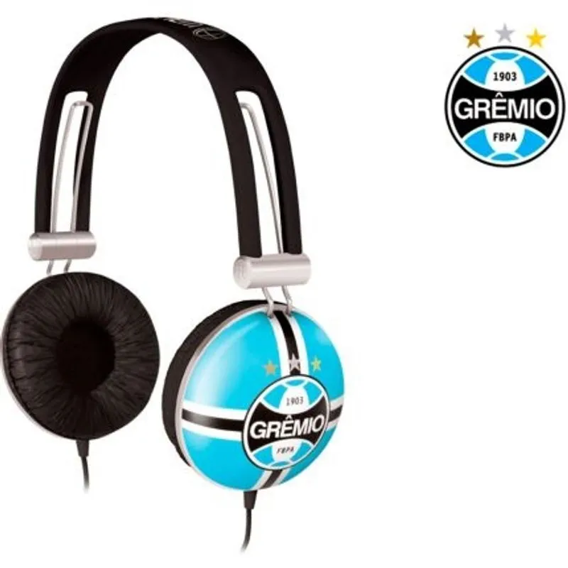 Fone De Ouvido Headphone Do Grêmio Azul E Preto Sg-10 Waldman