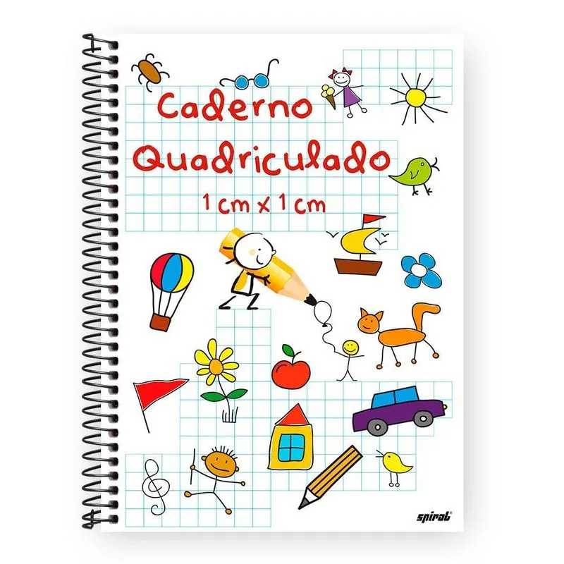 Caderno universitário capa dura 96fls quadriculado 1x1cm 61052 Spiral