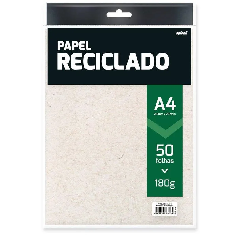 Papel 180g 210x297 A4 reciclado Spiral - PT 50 FL