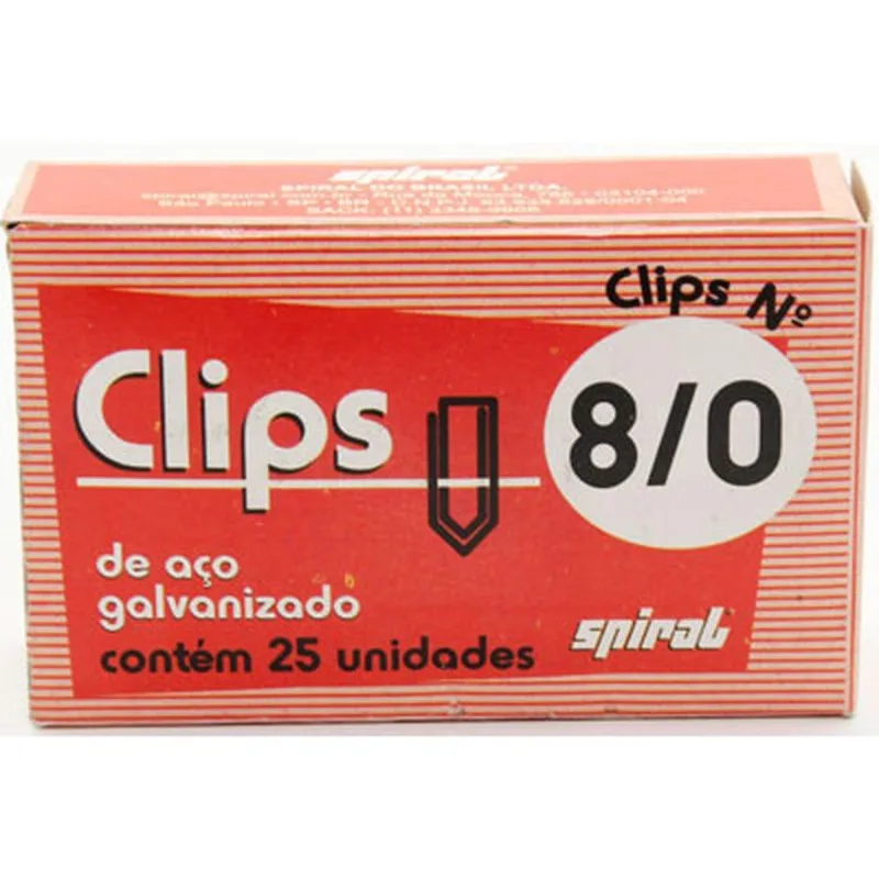 Clips nr.8-0 galvanizado (pt com25un) Spiral pt 1 un