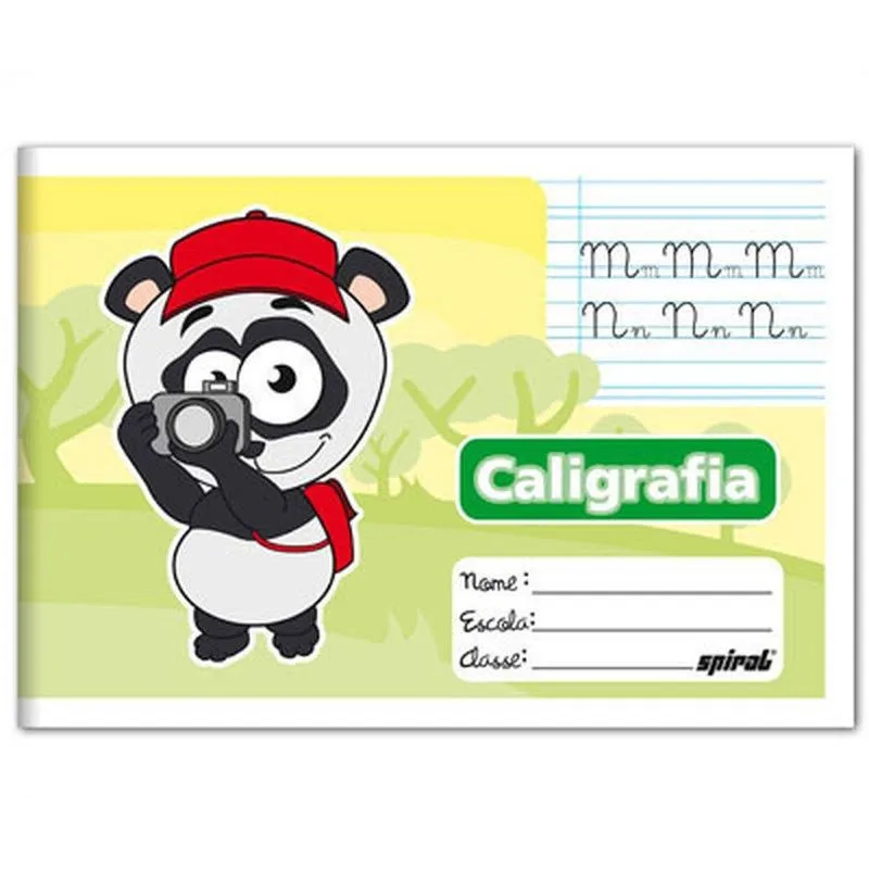 Caderno 1-4 brochura 40 folhas caligrafia, Spiral, - pt 5 un
