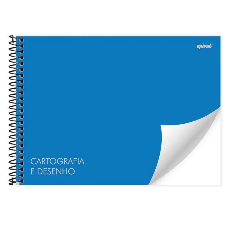Caderno Cartografia e Desenho Capa Dura 96 folhas Azul Cubos Spiral 97440