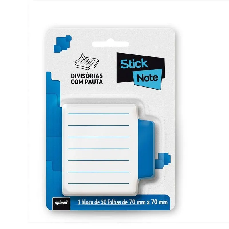 Bloco autoadesivo 70x70 comaba pauta azul com50fls Stick Note