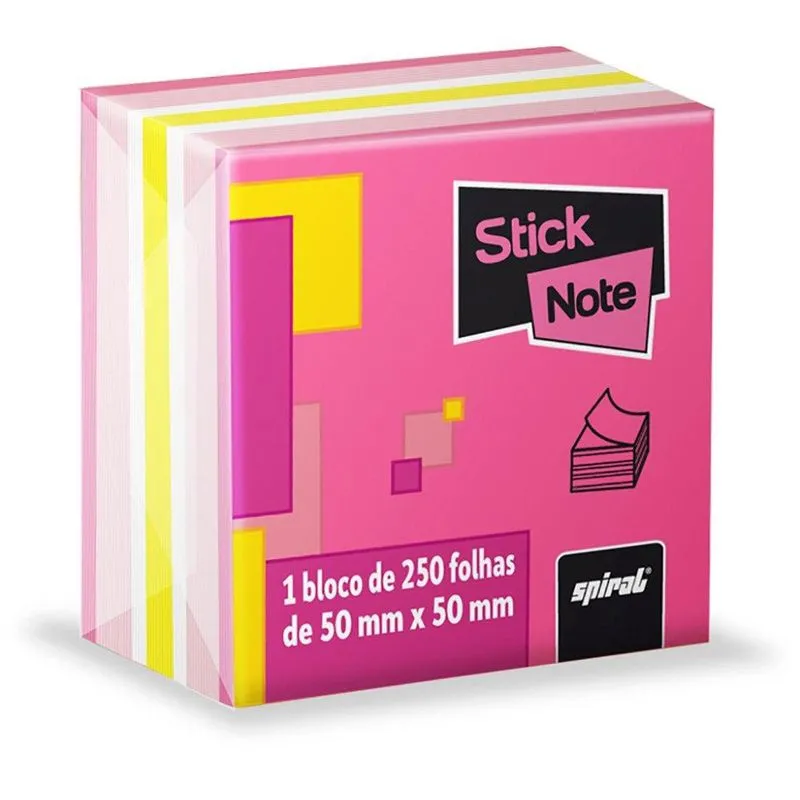 Bloco autoadesivo 50x50 neon cores 33 com250fls Stick Note pt 1 un