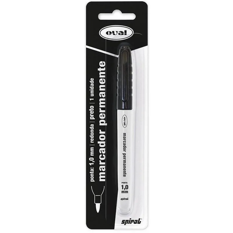 Pincel marcador permanente 1,0mm preto PY230200-1 Oval bt 1 un