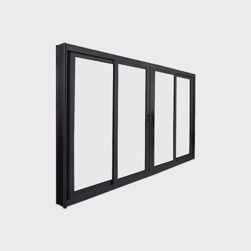 Janela de Correr Abertura Central Premium 4 Folhas Vidro Liso 100x120cm Espresso Esquadrias