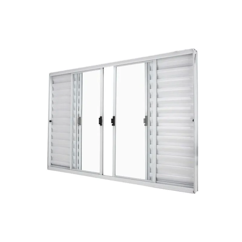Janela Veneziana Abertura Central 6 Folhas Vidro Liso 100x120cm Exclusiva Yescasa Branco Branco