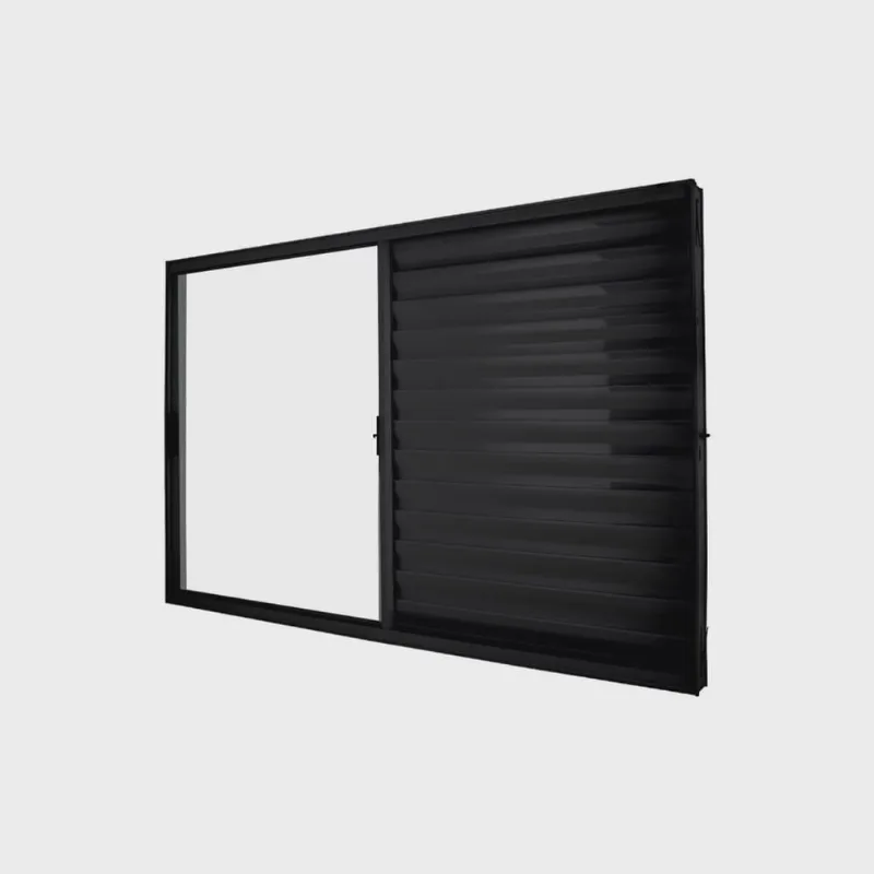Janela Veneziana Abertura Direita 3 Folhas Vidro Liso 100x120cm Exclusiva Esquadrias