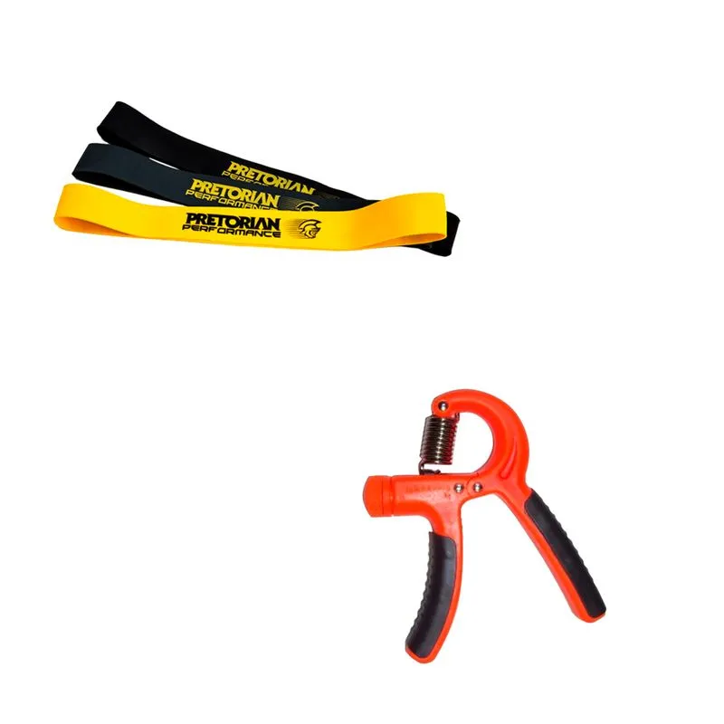 Kit de 3 Mini Bands PRO Pretorian Performance MB-PP + Hand Grip Ajustável de 10 a 40 kg LS3334