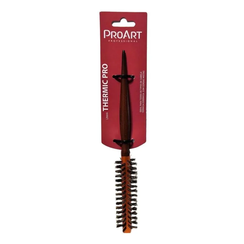 Escova de Cabelo Madeira Proart Térmica Cerâmica com Cerdas Mistas