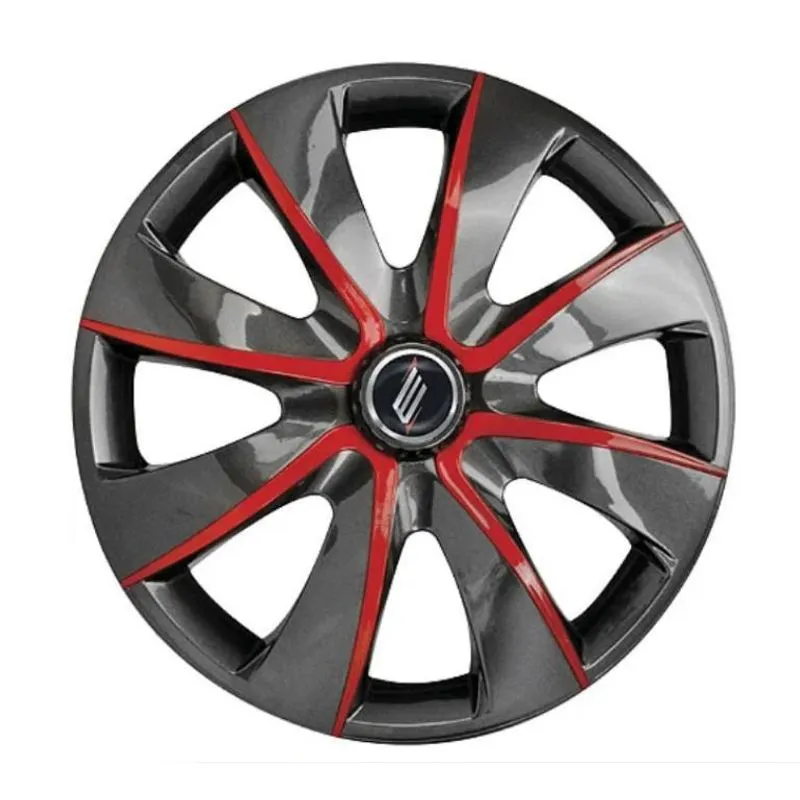 Calota Sport Modelo Prime Aro 14 Polegadas Graphite / Red Parafuso