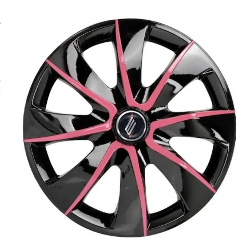 Calota Sport Modelo Prime Aro 14 Polegadas Black / Pink Parafuso