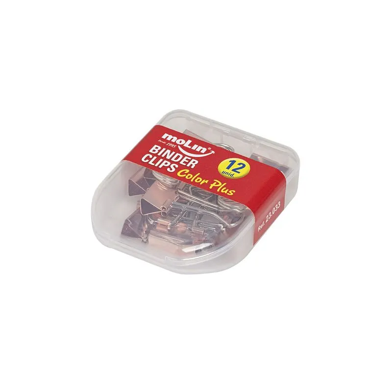 Binder Clips Molin Dourado Rosé 19mm com 12 Unidades