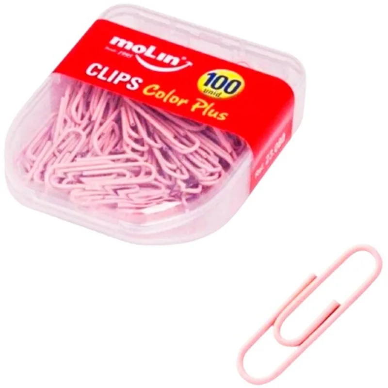 Clips Rosa Molin Estojo com 100 unidades 28mm