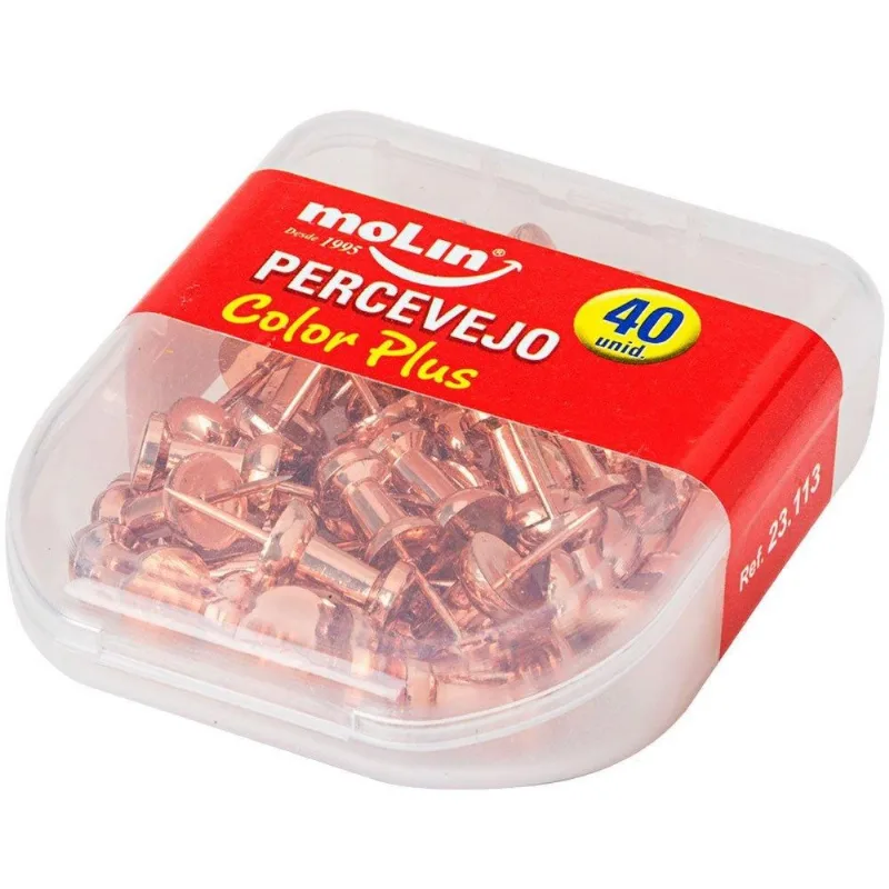 Percevejo Molin Color Plus Com 40 Unidades - Rosé