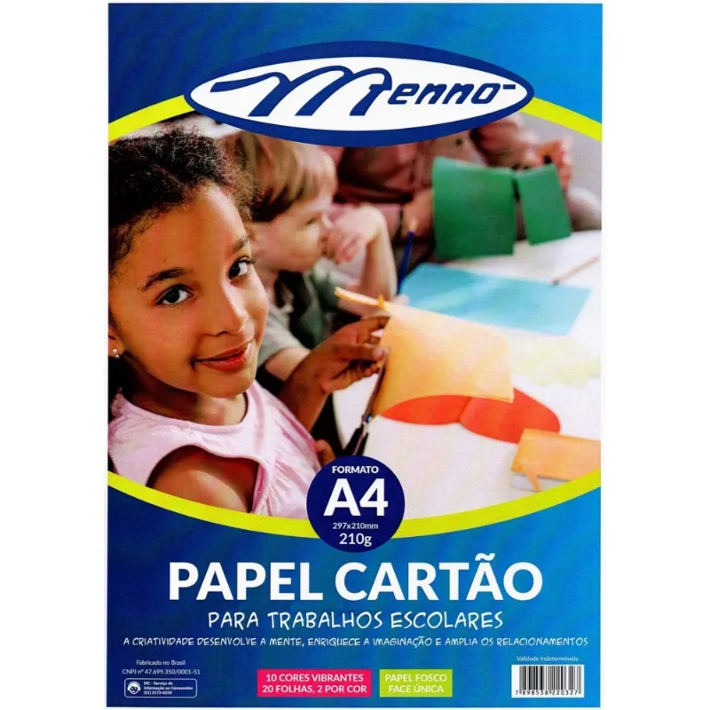 Papel Cartão Duplex 210g 20 Folhas - Menno