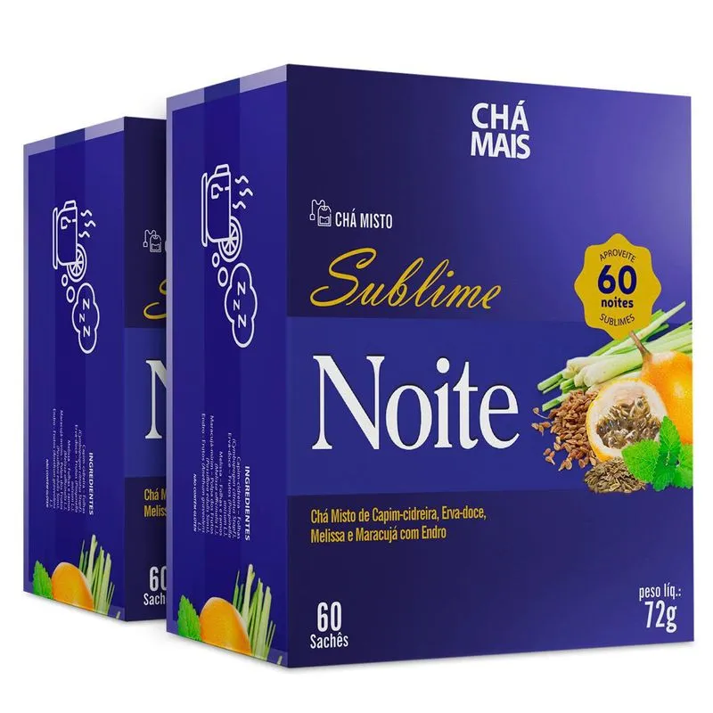Kit 2 Chá Misto Sublime Noite Chá Mais 60 Sachês