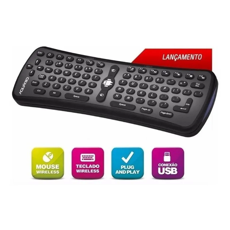 CONTROLE REMOTO AQUÁRIO P/ TV WIRELES MOUSE TECLADO