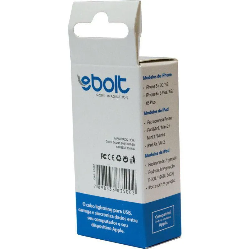 Cabo De Lightning Usb P/ Iphone 5 Ebolt