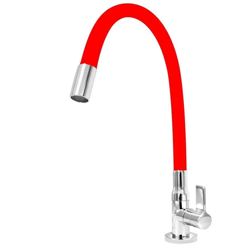 Torneira Cozinha Mesa Flexível Luxo Color 2169 Red C-65