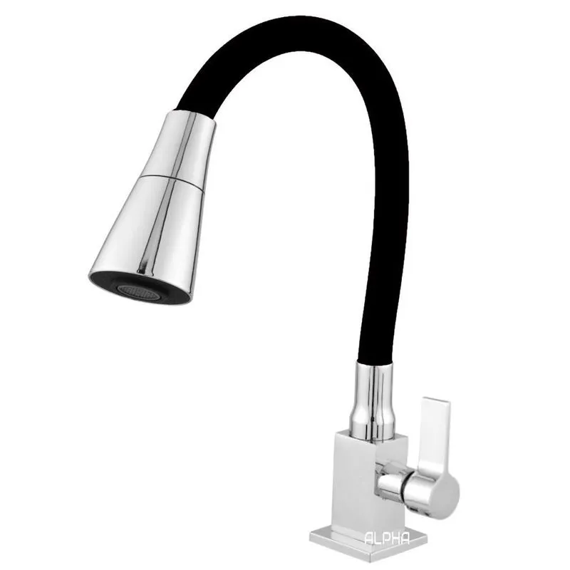 Torneira Cozinha Mesa Quadrada 4169 Gourmet Preta/cr C-65