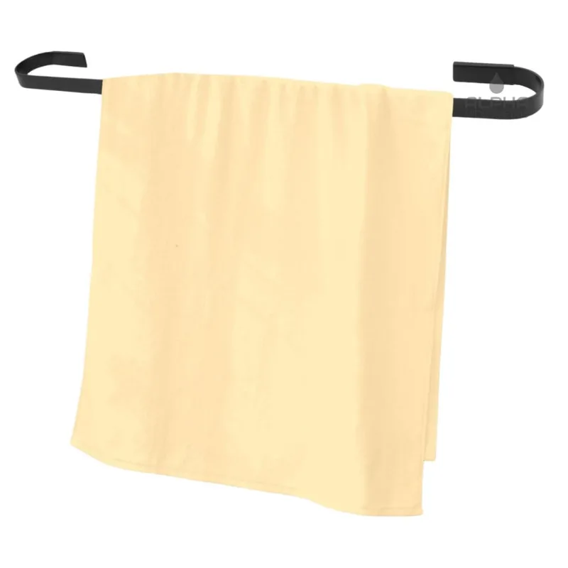Suporte Porta Toalha Banho Parede Banheiro Quadrado Preto