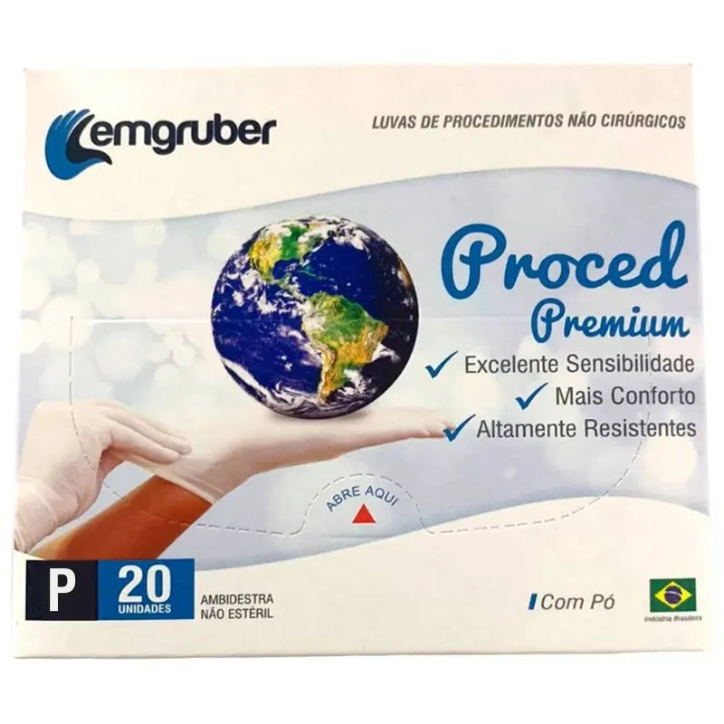 Luva De Procedimento C/Po Lemgruber 20 Unidades (P)