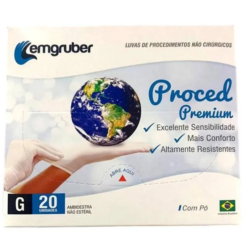 Luva De Procedimento Lemgruber 20 Unidades (G)
