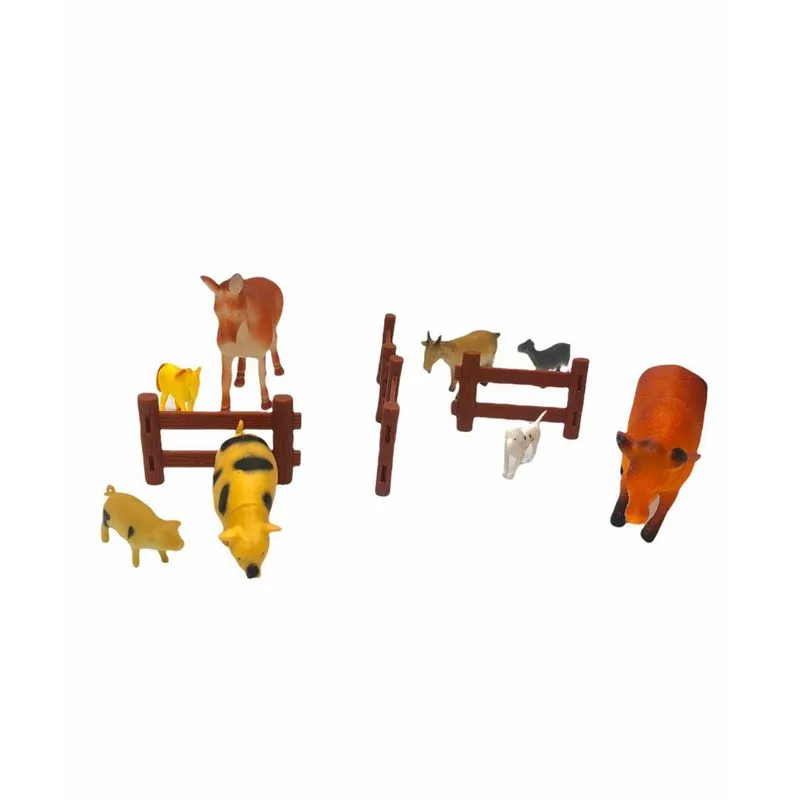 Kit Animal Fazenda De Pvc Com Acessórios 12 Peças