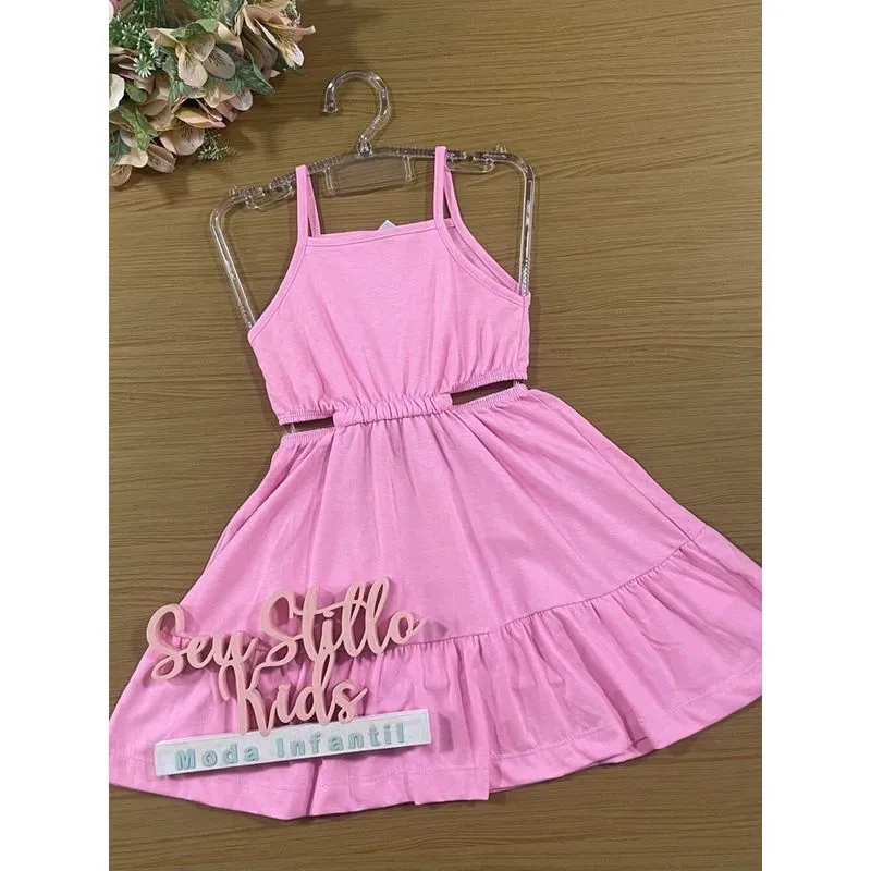 Vestido Infantil Catavento Verão Rosa