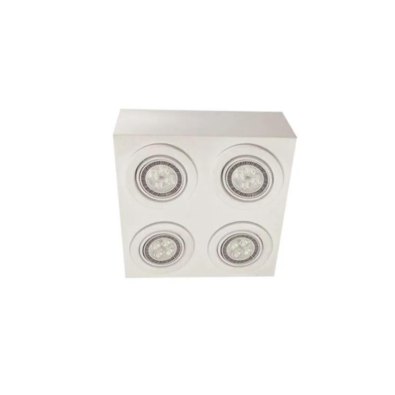 Plafon de Sobrepor Quadrado Orientável 4xPAR20 Impacto Branco