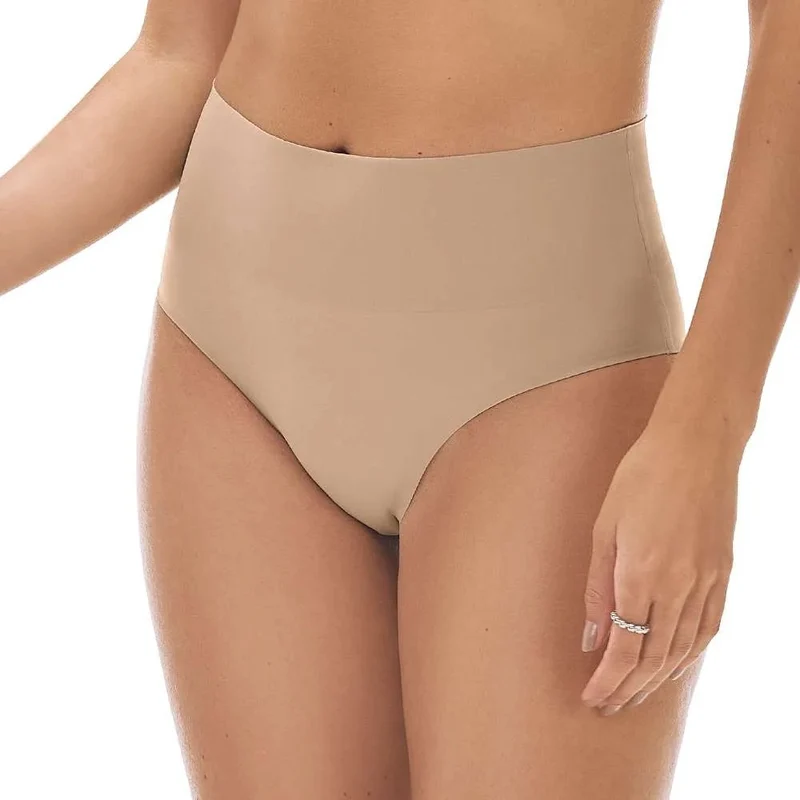 Calcinha Tanga Cós Alto Laser Termofusionada Zee Rucci - Bege GG