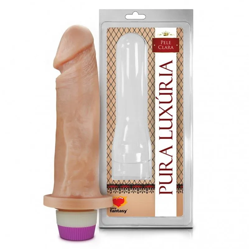 Prótese Realística com Vibro Pura Luxúria Pele 16,4x4,4 Sexy Fantasy