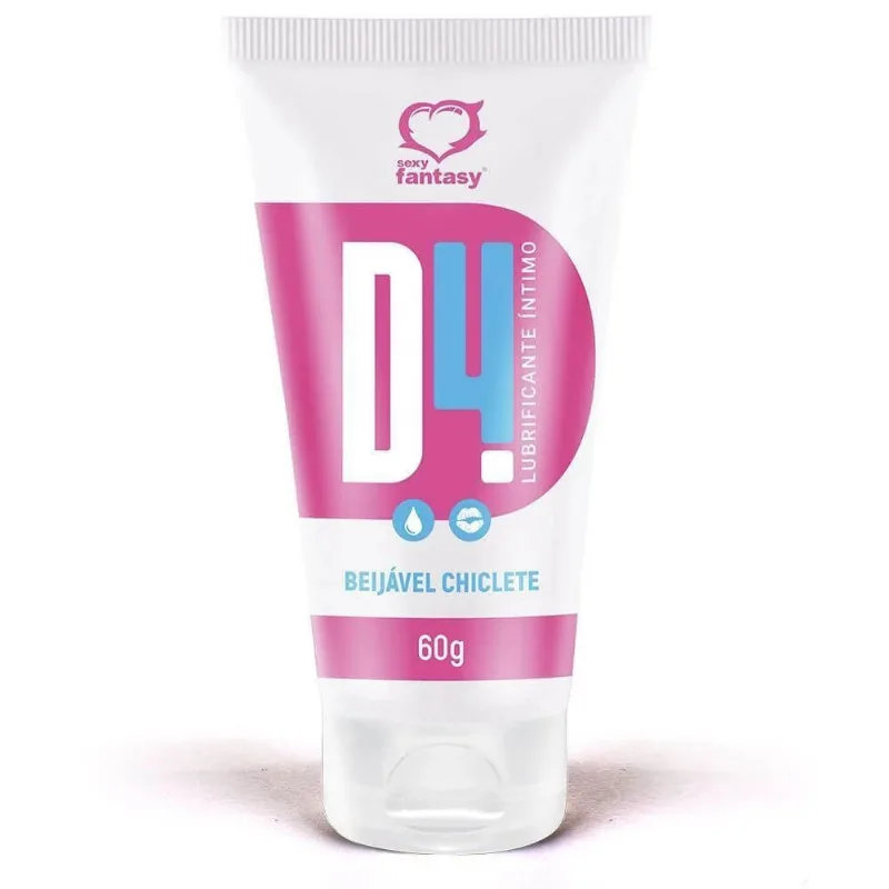 D4 Gel Lubrificante Beijável - Sabor Chiclete