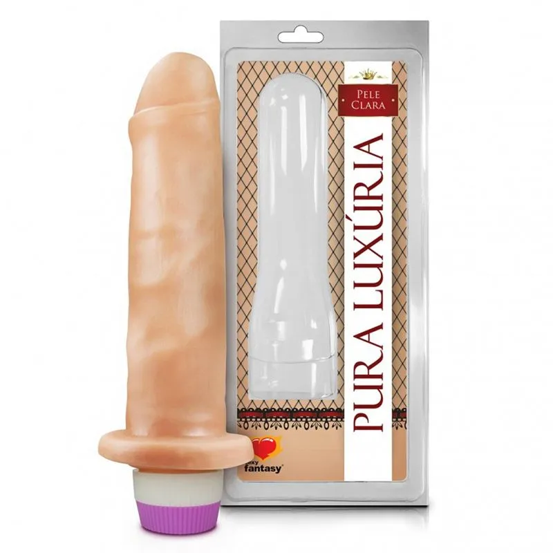 Prótese Realística com Vibro Pura Luxúria Pele 16x3,8 Sexy Fantasy