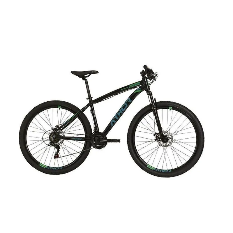 Bicicleta Aro 29 Shimano 21 Marcha Freio A Disco Preto/verde