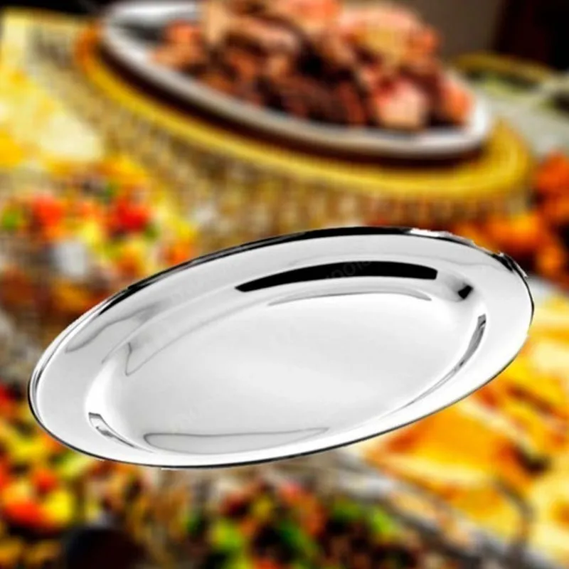 10 Bandeja Travessa Inox Porção Media 24,5cm